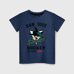 Футболка хлопковая детская SAN JOSE SHARKS, цвет: тёмно-синий