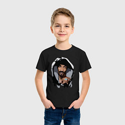Футболка хлопковая детская Snoop Dogg, цвет: черный — фото 2