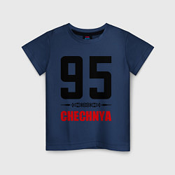 Футболка хлопковая детская 95 Chechnya, цвет: тёмно-синий