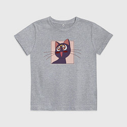 Футболка хлопковая детская Luna, Sailor Moon, цвет: меланж