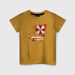 Футболка хлопковая детская Umbrella, цвет: горчичный