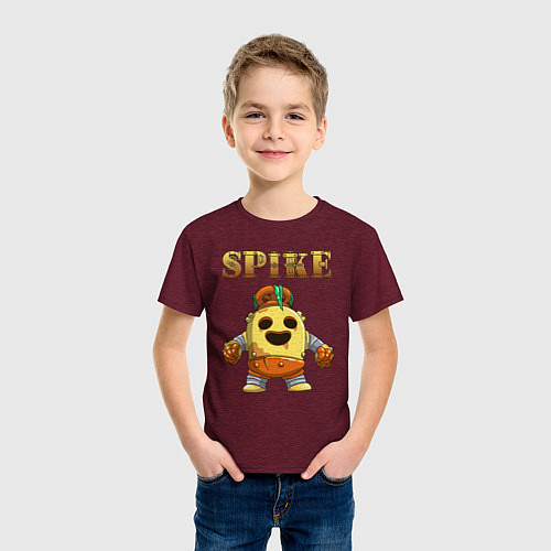 Детская футболка Brawl Stars Robot Spike / Меланж-бордовый – фото 3