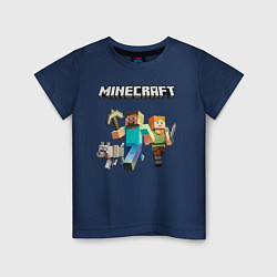 Футболка хлопковая детская MINECRAFT, цвет: тёмно-синий