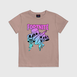 Футболка хлопковая детская FORTNITE x MARSHMELLO, цвет: пыльно-розовый