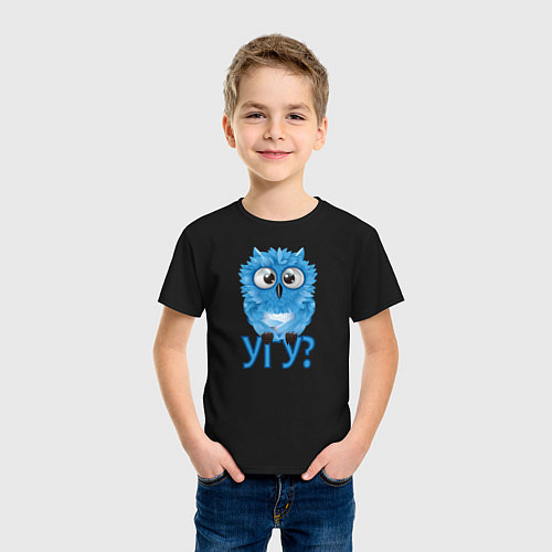 Детская футболка Сова / Черный – фото 3