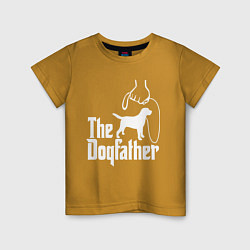 Футболка хлопковая детская The Dogfather - пародия, цвет: горчичный