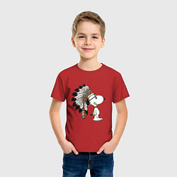 Футболка хлопковая детская Snoopy, цвет: красный — фото 2