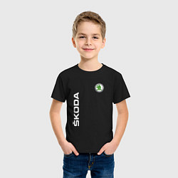 Футболка хлопковая детская SKODA, цвет: черный — фото 2
