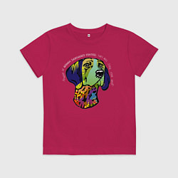 Футболка хлопковая детская Берегись курцхаара, цвет: маджента