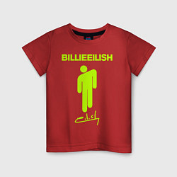 Футболка хлопковая детская BILLIE EILISH, цвет: красный