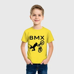 Футболка хлопковая детская Велоспорт BMX Z, цвет: желтый — фото 2