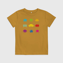 Футболка хлопковая детская Retro game, цвет: горчичный