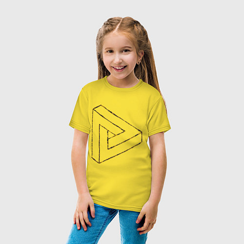 Детская футболка 3D Треугольник / Желтый – фото 4