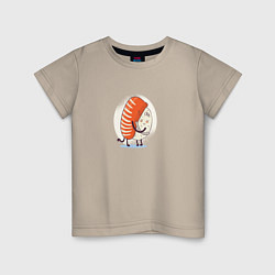Футболка хлопковая детская Суши обнимашки, цвет: миндальный