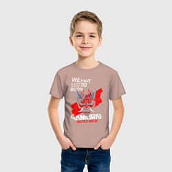 Футболка хлопковая детская WELCOME TO NIGHT CITY, цвет: пыльно-розовый — фото 2