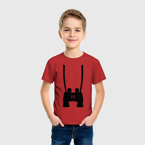 Детская футболка Бинокль / Красный – фото 3