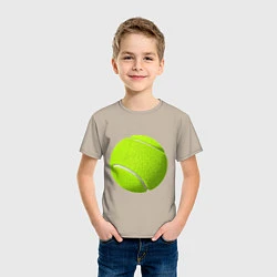 Футболка хлопковая детская Теннис, цвет: миндальный — фото 2
