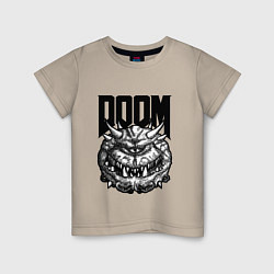 Футболка хлопковая детская КАКОДЕМОН DOOM Z, цвет: миндальный