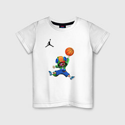 Футболка хлопковая детская Brawl STARS баскетбол, цвет: белый