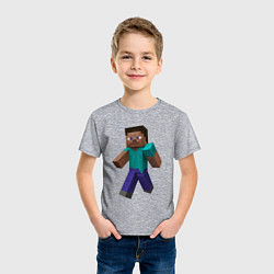 Футболка хлопковая детская Minecraft персонаж, цвет: меланж — фото 2