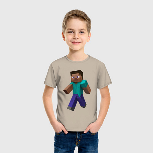Детская футболка Minecraft персонаж / Миндальный – фото 3
