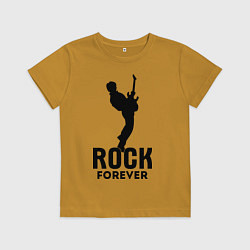 Футболка хлопковая детская Rock forever, цвет: горчичный
