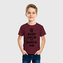 Футболка хлопковая детская Keep Calm & Dance On, цвет: меланж-бордовый — фото 2