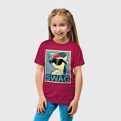 Футболка хлопковая детская Rainbow Dash swag, цвет: маджента — фото 2