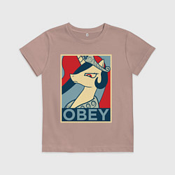 Футболка хлопковая детская Trixie OBEY, цвет: пыльно-розовый