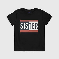 Футболка хлопковая детская Sister, цвет: черный