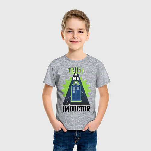 Детская футболка Trust me, i'm doctor who / Меланж – фото 3