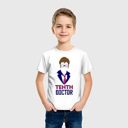 Футболка хлопковая детская Tenth Doctor, цвет: белый — фото 2