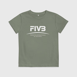 Футболка хлопковая детская FIVB ВОЛЕЙБОЛ, цвет: авокадо