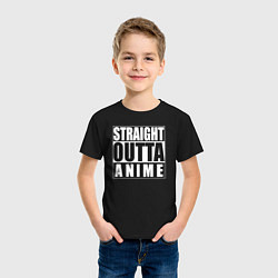 Футболка хлопковая детская Straight Outta Anime, цвет: черный — фото 2