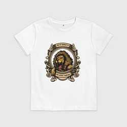 Футболка хлопковая детская Лев делает выводы, цвет: белый