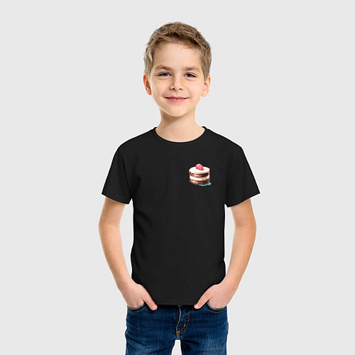 Детская футболка Тирамису с клубникой / Черный – фото 3