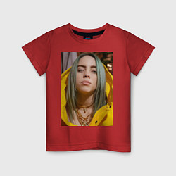 Футболка хлопковая детская Билли Айлиш Billie Eilish, цвет: красный