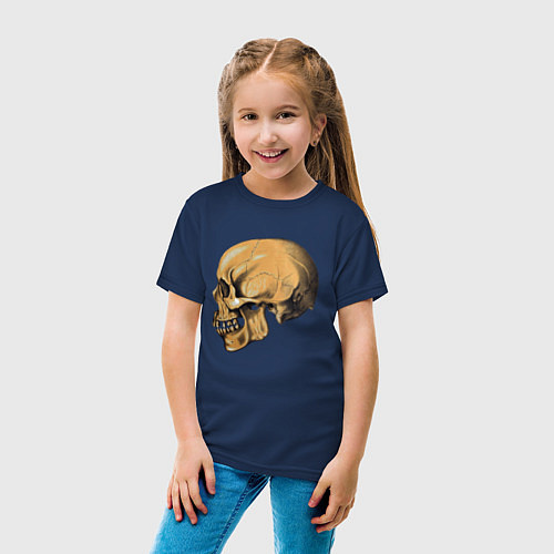 Детская футболка Череп / Тёмно-синий – фото 4
