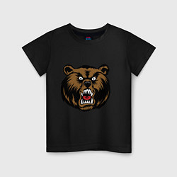 Футболка хлопковая детская Злой Медведь, цвет: черный