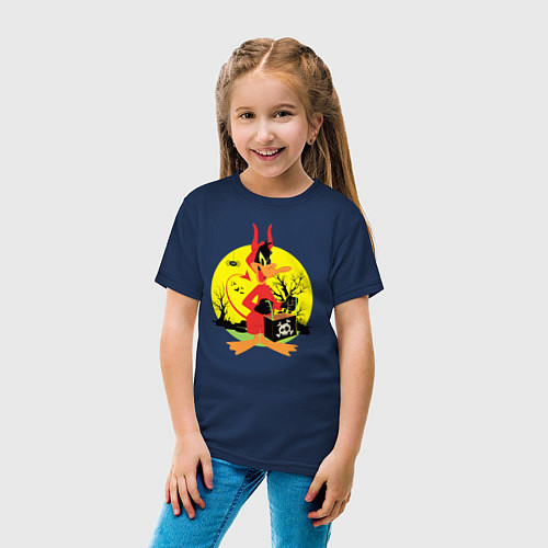 Детская футболка Даффи Хэллоуин / Тёмно-синий – фото 4