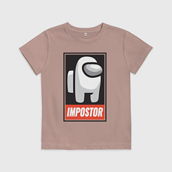 Футболка хлопковая детская Among Us, цвет: пыльно-розовый