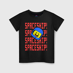 Футболка хлопковая детская Spaceship, цвет: черный