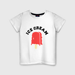 Футболка хлопковая детская Liquid Ice Cream, цвет: белый