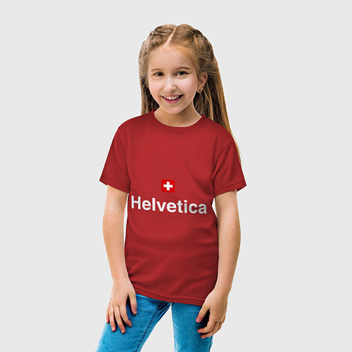 Детская футболка Helvetica Type / Красный – фото 4