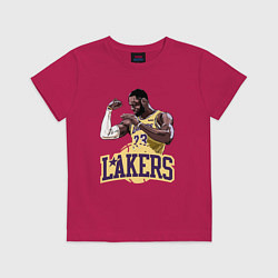 Футболка хлопковая детская LeBron - Lakers, цвет: маджента