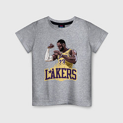 Футболка хлопковая детская LeBron - Lakers, цвет: меланж