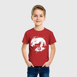 Футболка хлопковая детская Полнолуние Корги, цвет: красный — фото 2