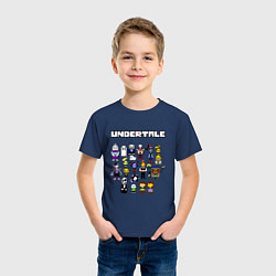Футболка хлопковая детская UNDERTALE, цвет: тёмно-синий — фото 2