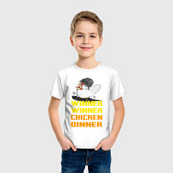 Футболка хлопковая детская PUBG Winner Chicken Dinner, цвет: белый — фото 2