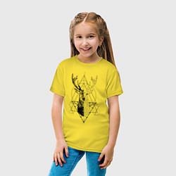 Футболка хлопковая детская Polygonal deer, цвет: желтый — фото 2